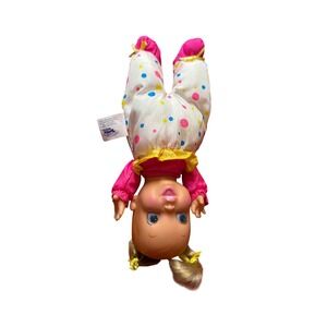 Vintage 1996 Toy Biz Tumbles Surprise 9" Doll Polka Dot Jumpsuit Blonde Pigtails